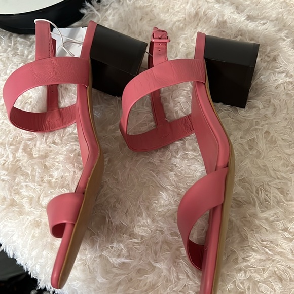 Everlane Double Strap Block Heeled Sandal Rose Pink Size 8 - Picture 4 of 11